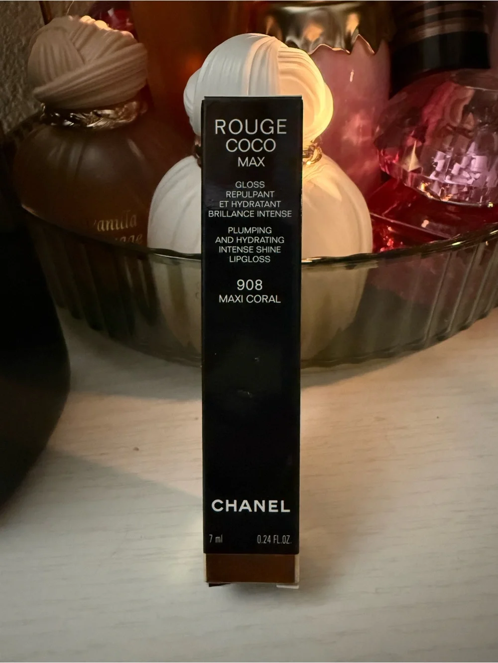 CHANEL Rouge Coco Max Lip Gloss in Coral (908 Maxi Coral)